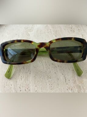 FACE Ā FACE Green Tortoise Rectangular Sunglasses made in Paris